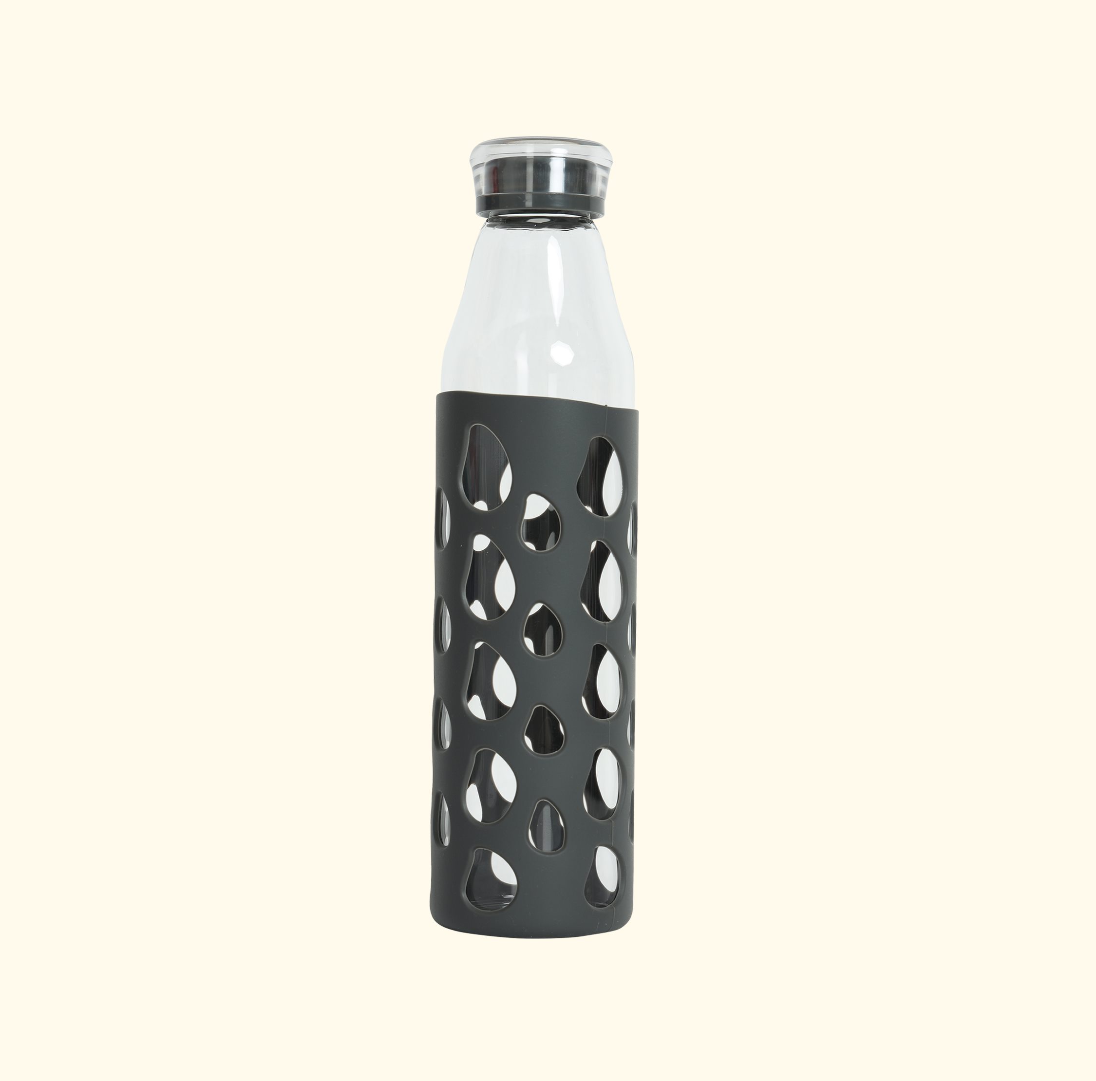 Borosilicate glass bottle with silicon sleeve