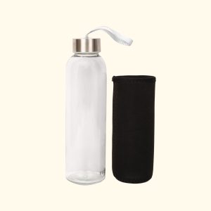 Glass bottle with sleeve