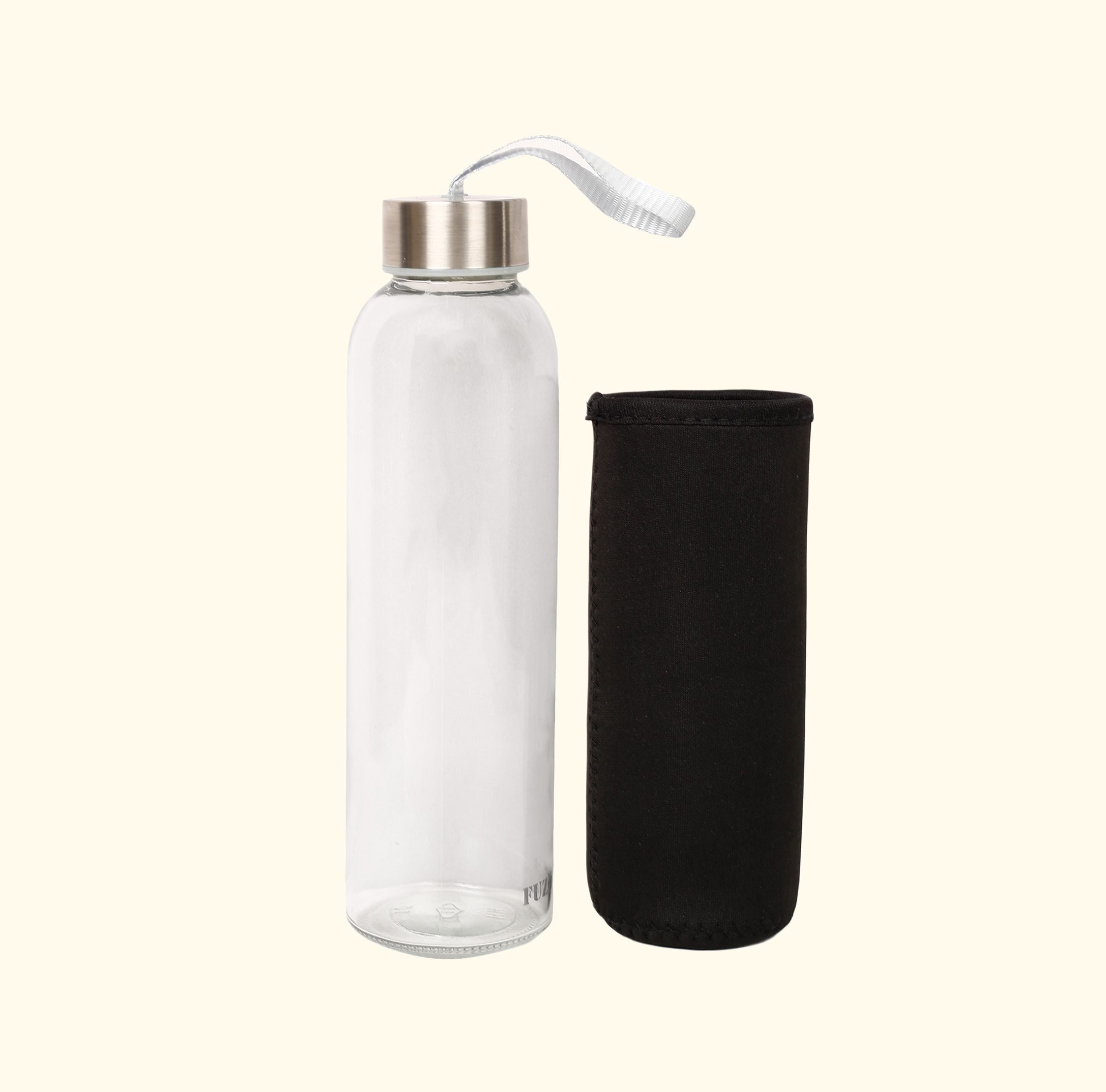 Glass bottle with sleeve