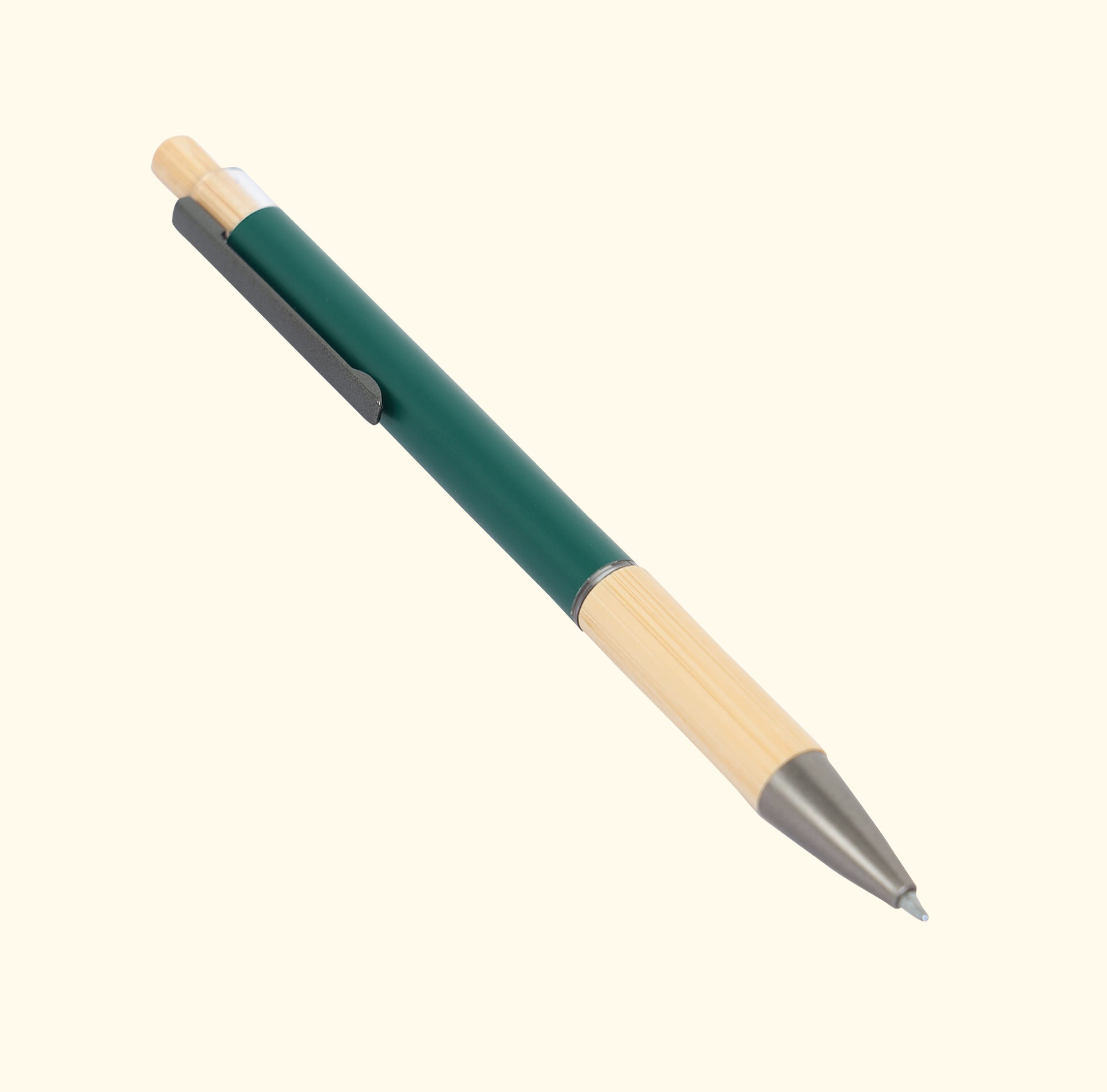 Elegant Metallic Pen with bamboo grip