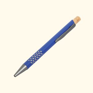 Elegant Metallic Pen with bamboo top