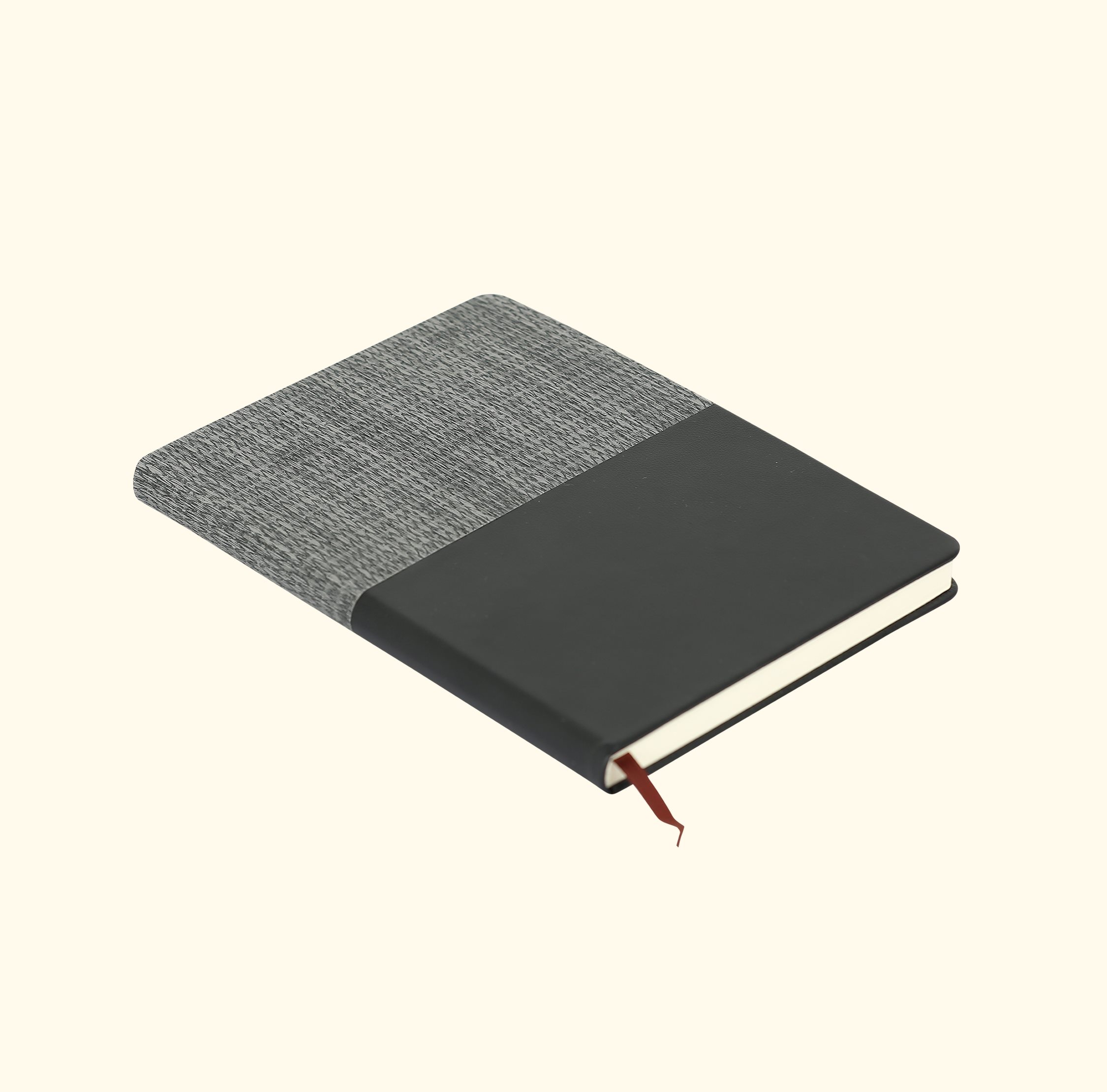 Woven textured leatherette notebook